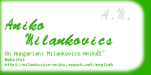 aniko milankovics business card